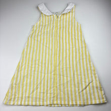 Load image into Gallery viewer, Girls Bebe Zoo, yellow &amp; white stripe sleeveless dress, armpit to armpit: 31.5cm, EUC, size 5-6, L: 61cm