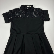 Load image into Gallery viewer, Girls SHEIN, black formal / party dress, lace panels, GUC, size 10, L: 88cm