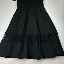 Load image into Gallery viewer, Girls SHEIN, black formal / party dress, lace panels, GUC, size 10, L: 88cm