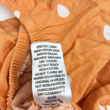 Load image into Gallery viewer, Girls Target, orange &amp; white spot viscose / linen playsuit, small marks on bottom, FUC, size 14,  