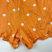 Load image into Gallery viewer, Girls Target, orange &amp; white spot viscose / linen playsuit, small marks on bottom, FUC, size 14,  