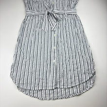 Load image into Gallery viewer, Girls Anko, striped cotton sleeveless shirt dress, EUC, size 12, L: 77cm