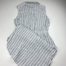 Load image into Gallery viewer, Girls Anko, striped cotton sleeveless shirt dress, EUC, size 12, L: 77cm