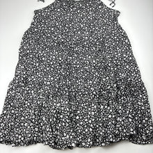 Load image into Gallery viewer, Girls Mango, black &amp; white floral viscose summer dress, GUC, size 14, L: 77cm