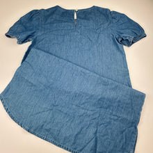 Load image into Gallery viewer, Girls Anko, chambray cotton short sleeve dress, GUC, size 12, L: 80cm