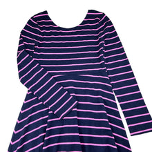 Load image into Gallery viewer, Girls Target, navy &amp; pink stretchy long sleeve dress, EUC, size 14, L: 79cm