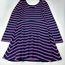 Load image into Gallery viewer, Girls Target, navy &amp; pink stretchy long sleeve dress, EUC, size 14, L: 79cm