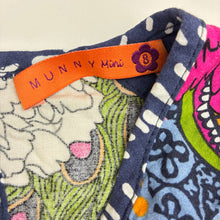Load image into Gallery viewer, Girls MUNNY mini, colourful viscose / modal dress, peacock, EUC, size 8, L: 63cm