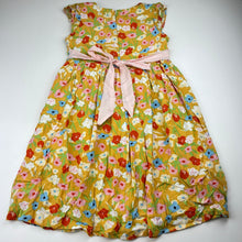 Load image into Gallery viewer, Girls Pearl, lined floral dress, small mark on front, FUC, size 8-9, L: 66cm