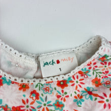 Load image into Gallery viewer, Girls Jack &amp; Milly, lined lightweight floral cotton dress, GUC, size 1, L: 44cm