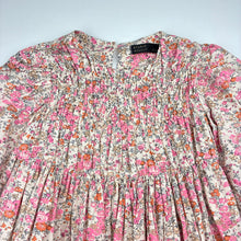 Load image into Gallery viewer, Girls ÉCLAIR, lightweight floral cotton dress, Sz: L, armpit to armpit: 31cm, EUC, size 6-7, L: 62cm