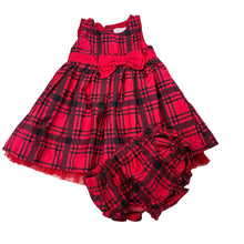 Load image into Gallery viewer, Girls Pumpkin Patch, lined checked cotton dress &amp; matching bloomers, EUC, size 000, L: 36cm