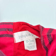 Load image into Gallery viewer, Girls Pumpkin Patch, lined checked cotton dress &amp; matching bloomers, EUC, size 000, L: 36cm