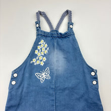 Load image into Gallery viewer, Girls Nutmeg, embroidered knit denim overalls / shortalls, GUC, size 0,  