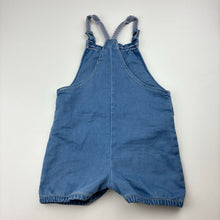 Load image into Gallery viewer, Girls Nutmeg, embroidered knit denim overalls / shortalls, GUC, size 0,  
