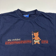 Load image into Gallery viewer, Boys PARRS PRODUCTS, embroidered navy cotton tee, New Zealand, FUC, size 8,  