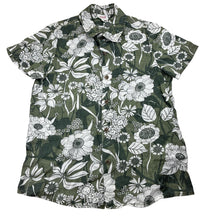 Load image into Gallery viewer, Boys Seed, green floral linen short sleeve shirt, GUC, size 9,  