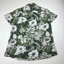 Load image into Gallery viewer, Boys Seed, green floral linen short sleeve shirt, GUC, size 9,  