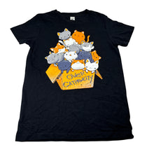 Load image into Gallery viewer, Unisex AS Colour, black cotton tee / top, cats, EUC, size 10,  