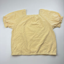 Load image into Gallery viewer, Girls Uniqlo, stretchy yellow &amp; white stripe top, EUC, size 9-10,  