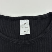 Load image into Gallery viewer, Girls Target, black ribbed stretchy long sleeve top, EUC, size 12,  