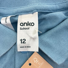Load image into Gallery viewer, Unisex Anko, blue cotton school polo top, NEW, size 12,  