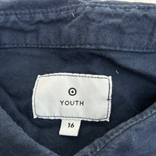 Load image into Gallery viewer, Boys Target, navy cotton / linen long sleeve shirt, EUC, size 16,  