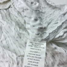 Load image into Gallery viewer, Girls Tilii, shirred white &amp; silver stripe summer top, GUC, size 12,  