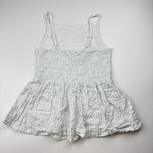 Load image into Gallery viewer, Girls Tilii, shirred white &amp; silver stripe summer top, GUC, size 12,  