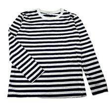 Load image into Gallery viewer, Unisex Muji, navy &amp; white stripe long sleeve tee / top, GUC, size 10,  