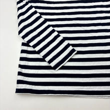 Load image into Gallery viewer, Unisex Muji, navy &amp; white stripe long sleeve tee / top, GUC, size 10,  