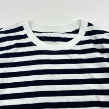Load image into Gallery viewer, Unisex Muji, navy &amp; white stripe long sleeve tee / top, GUC, size 10,  