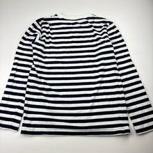 Load image into Gallery viewer, Unisex Muji, navy &amp; white stripe long sleeve tee / top, GUC, size 10,  