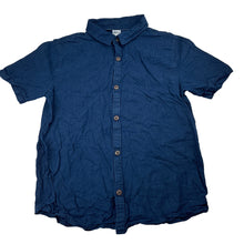 Load image into Gallery viewer, Boys Anko, navy linen / cotton short sleeve shirt, GUC, size 12,  