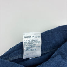 Load image into Gallery viewer, Boys Anko, navy linen / cotton short sleeve shirt, GUC, size 12,  