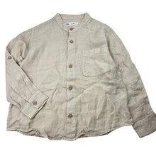 Load image into Gallery viewer, Boys Zara, linen collarless long sleeve shirt, EUC, size 6,  