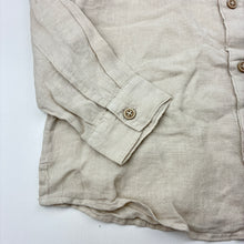 Load image into Gallery viewer, Boys Zara, linen collarless long sleeve shirt, EUC, size 6,  