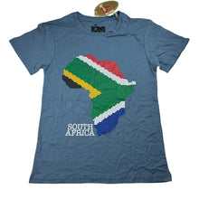 Load image into Gallery viewer, Unisex DOWN SOUTH, blue cotton tee / top, South Africa, NEW, size 11-12,  