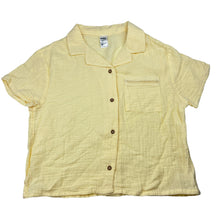 Load image into Gallery viewer, Girls Anko, yellow crinkle cotton short sleeve shirt, EUC, size 12,  