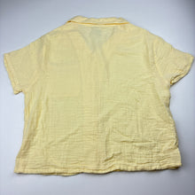 Load image into Gallery viewer, Girls Anko, yellow crinkle cotton short sleeve shirt, EUC, size 12,  