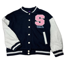 Load image into Gallery viewer, Girls Disney, Stitch fleece lined varsity style sweater / jacket, GUC, size 10,  
