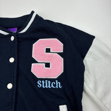 Load image into Gallery viewer, Girls Disney, Stitch fleece lined varsity style sweater / jacket, GUC, size 10,  