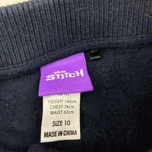 Load image into Gallery viewer, Girls Disney, Stitch fleece lined varsity style sweater / jacket, GUC, size 10,  