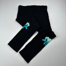 Load image into Gallery viewer, Girls Anko, black fleece lined stretchy leggings, unicorns, Inside leg: 44cm, EUC, size 6,  