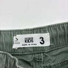 Load image into Gallery viewer, Boys Cotton On, khaki stretch cotton pants, elasticated, Inside leg: 33cm, EUC, size 3,  