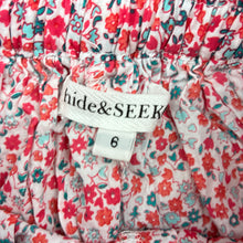 Load image into Gallery viewer, Girls hide &amp; SEEK, lightweight floral cotton pants, elasticated, Inside leg: 37cm, EUC, size 6,  