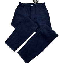 Load image into Gallery viewer, Girls Eve Girl, navy stretch corduroy pants, adjustable, Inside leg: 64cm, NEW, size 10,  
