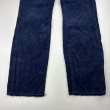 Load image into Gallery viewer, Girls Eve Girl, navy stretch corduroy pants, adjustable, Inside leg: 64cm, NEW, size 10,  