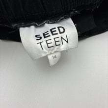 Load image into Gallery viewer, Unisex Seed, black stretch cotton casual pants, elasticated, Inside leg: 66cm, GUC, size 14,  