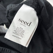 Load image into Gallery viewer, Unisex Seed, black stretch cotton casual pants, elasticated, Inside leg: 66cm, GUC, size 14,  